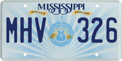 MS license plate MHV326