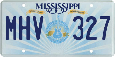 MS license plate MHV327