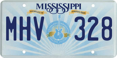 MS license plate MHV328