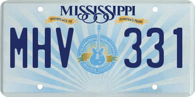 MS license plate MHV331