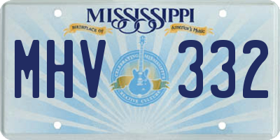 MS license plate MHV332