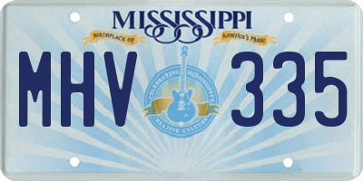 MS license plate MHV335