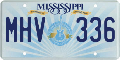 MS license plate MHV336