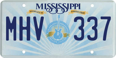 MS license plate MHV337