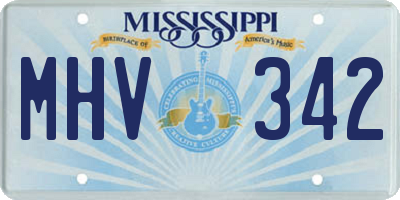MS license plate MHV342