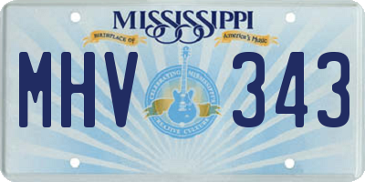 MS license plate MHV343