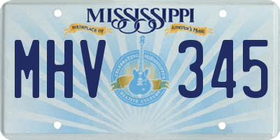 MS license plate MHV345