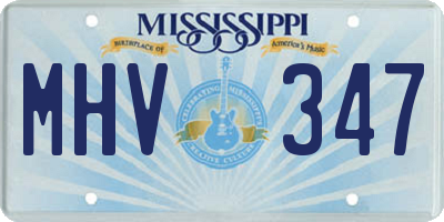 MS license plate MHV347