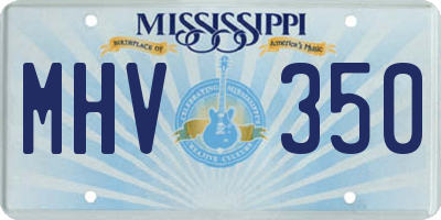 MS license plate MHV350