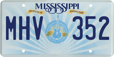 MS license plate MHV352