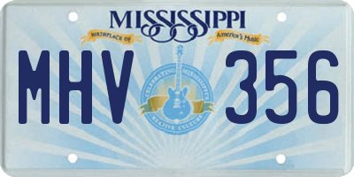 MS license plate MHV356