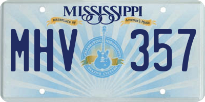 MS license plate MHV357