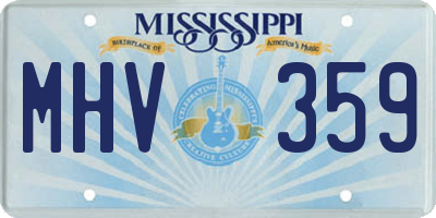 MS license plate MHV359
