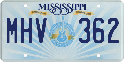 MS license plate MHV362