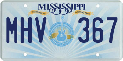MS license plate MHV367