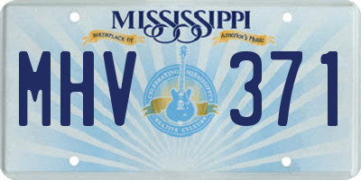 MS license plate MHV371