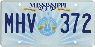 MS license plate MHV372