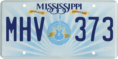 MS license plate MHV373