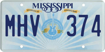 MS license plate MHV374