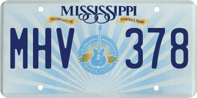 MS license plate MHV378