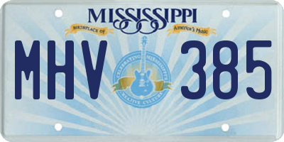 MS license plate MHV385