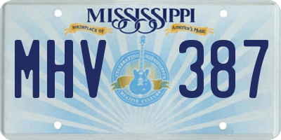 MS license plate MHV387
