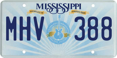 MS license plate MHV388