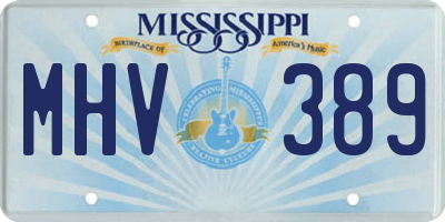 MS license plate MHV389