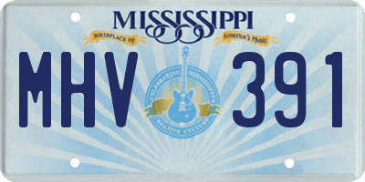 MS license plate MHV391