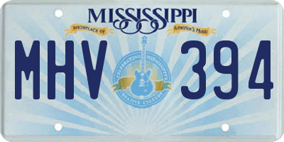 MS license plate MHV394