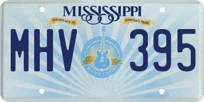 MS license plate MHV395