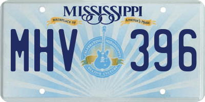 MS license plate MHV396
