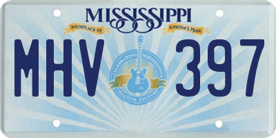 MS license plate MHV397