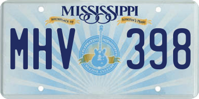 MS license plate MHV398
