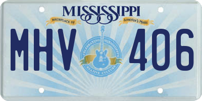 MS license plate MHV406