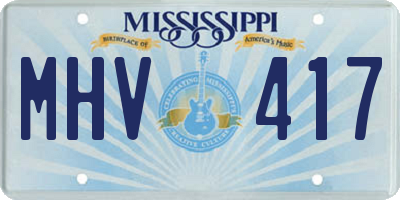 MS license plate MHV417