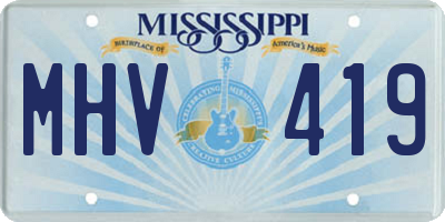 MS license plate MHV419