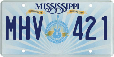 MS license plate MHV421