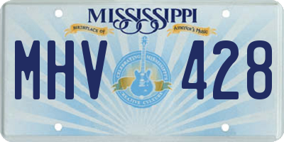 MS license plate MHV428
