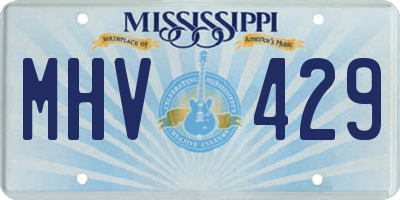 MS license plate MHV429