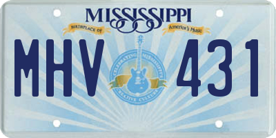 MS license plate MHV431