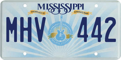 MS license plate MHV442
