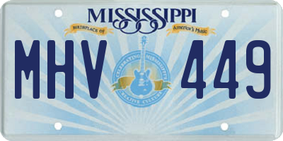 MS license plate MHV449