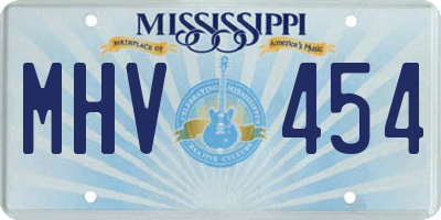 MS license plate MHV454