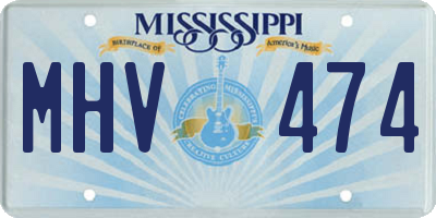 MS license plate MHV474