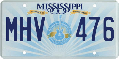 MS license plate MHV476