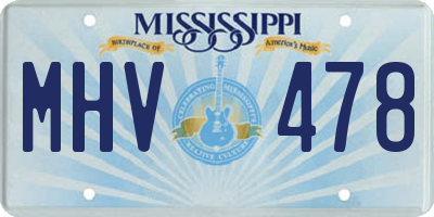 MS license plate MHV478