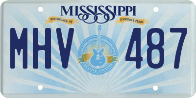 MS license plate MHV487