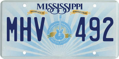 MS license plate MHV492