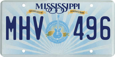 MS license plate MHV496